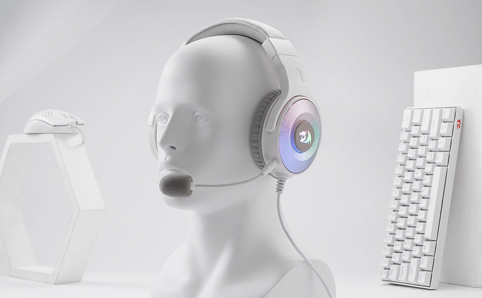 REDRAGON H350 Pandora 2 RGB Wired Gaming Headset - White