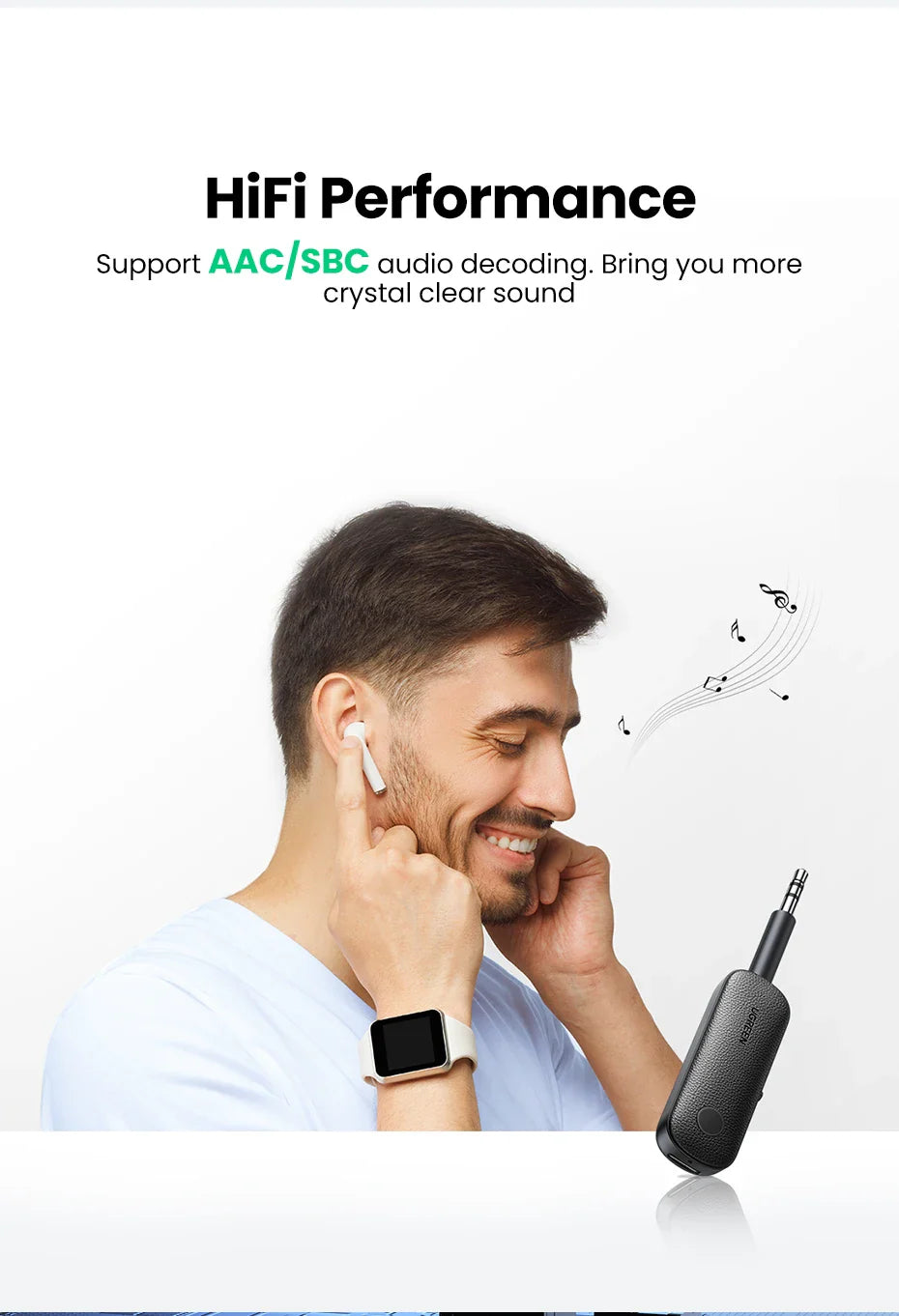 UGREEN CM403 2in1 Aux Bluetooth 5.0 Adapter