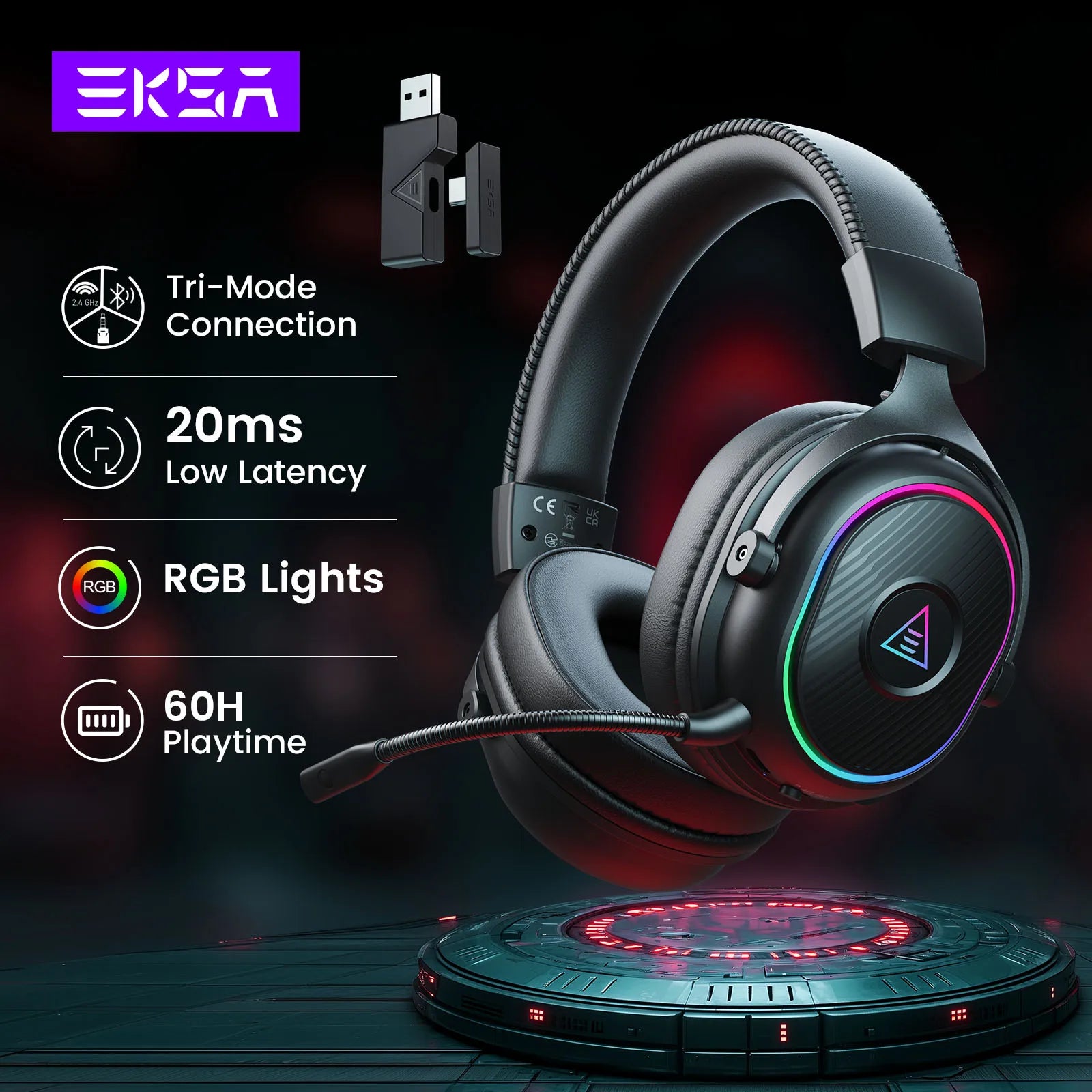 EKSA Mako Bluetooth Wireless Gaming Headset