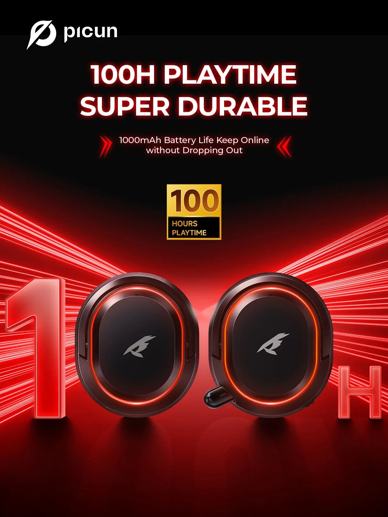 PICUN G2 Surround Sound Bluetooth Wireless Gaming Headset