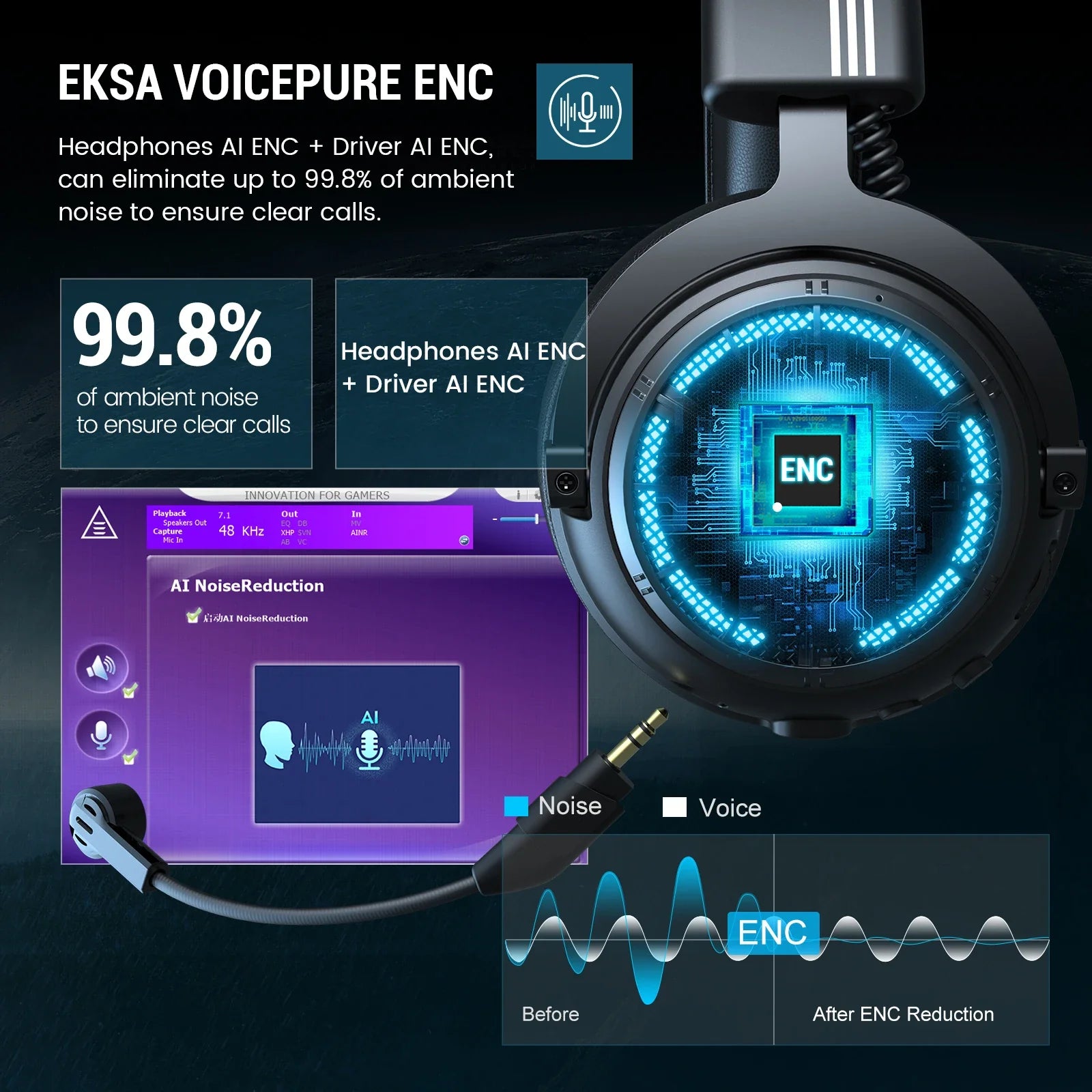 EKSA E5000 StarEngine Bluetooth Wireless Gaming Headset