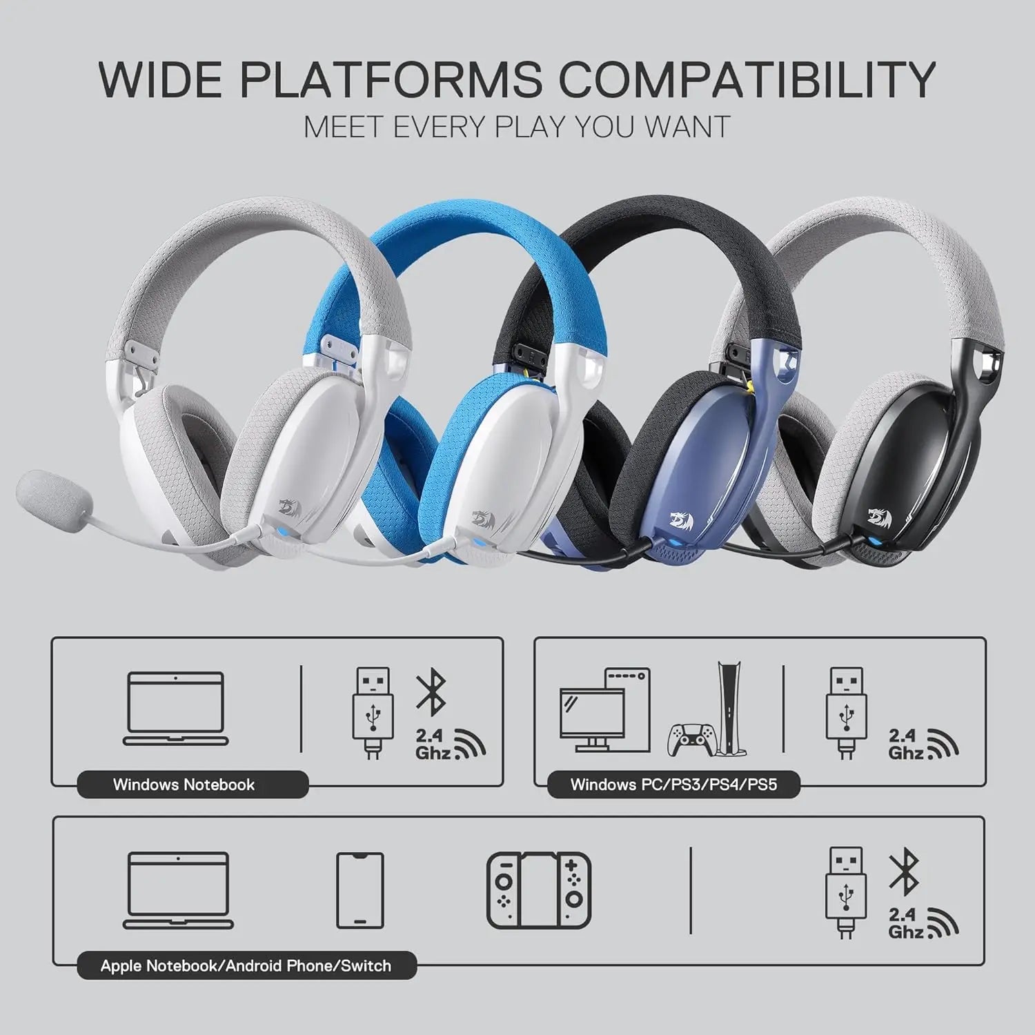 REDRAGON H878 Bluetooth Wireless Gaming Headset