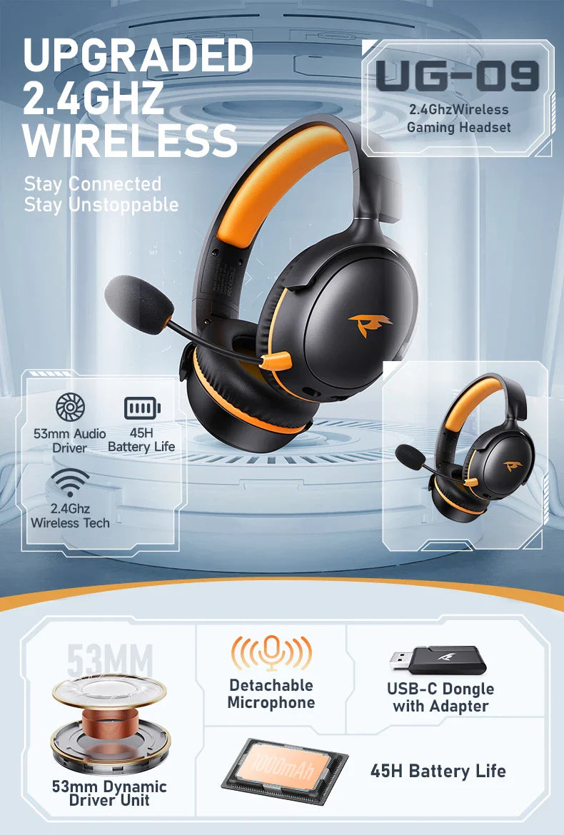 PICUN UG-09 Bluetooth Wireless Gaming Headset