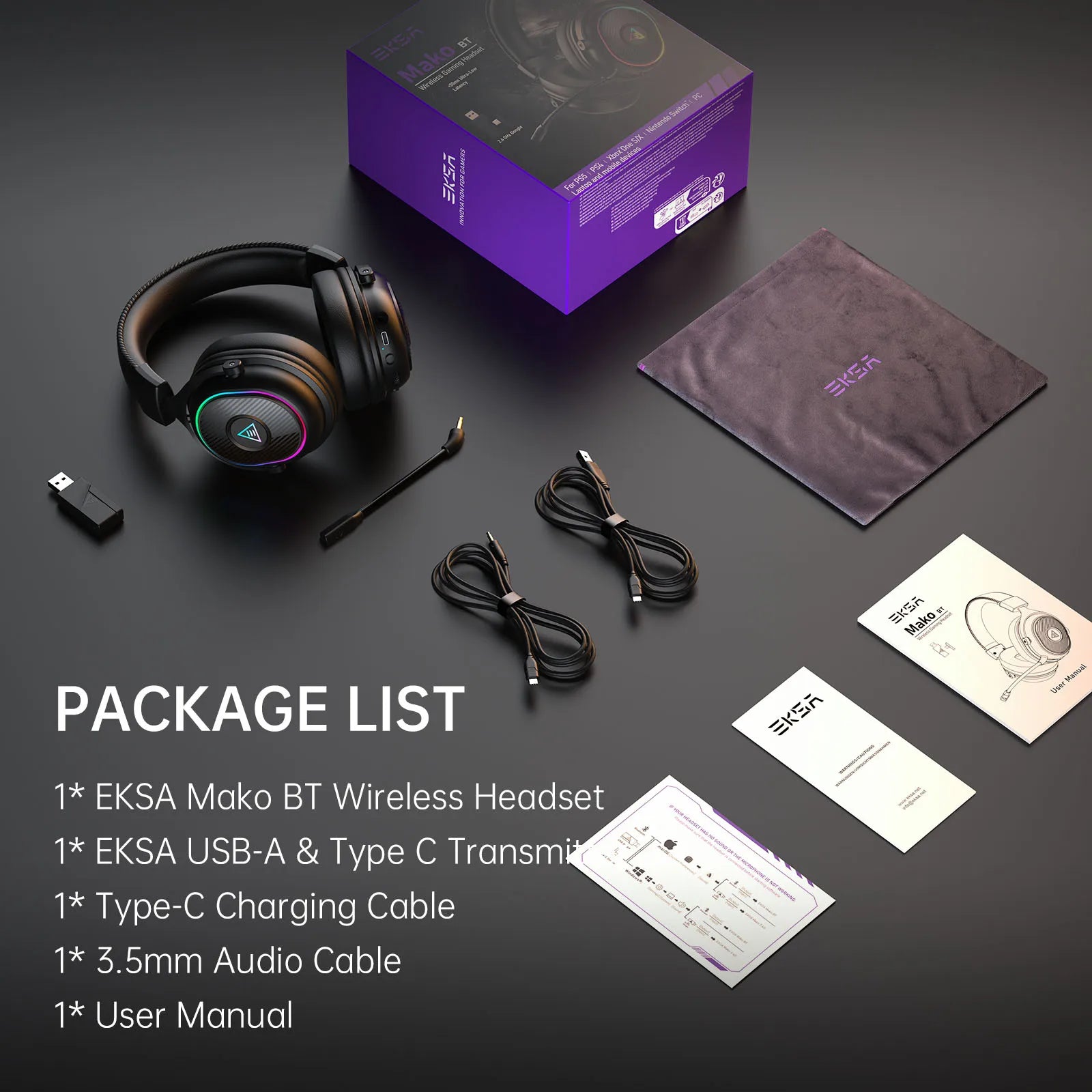 EKSA Mako Bluetooth Wireless Gaming Headset