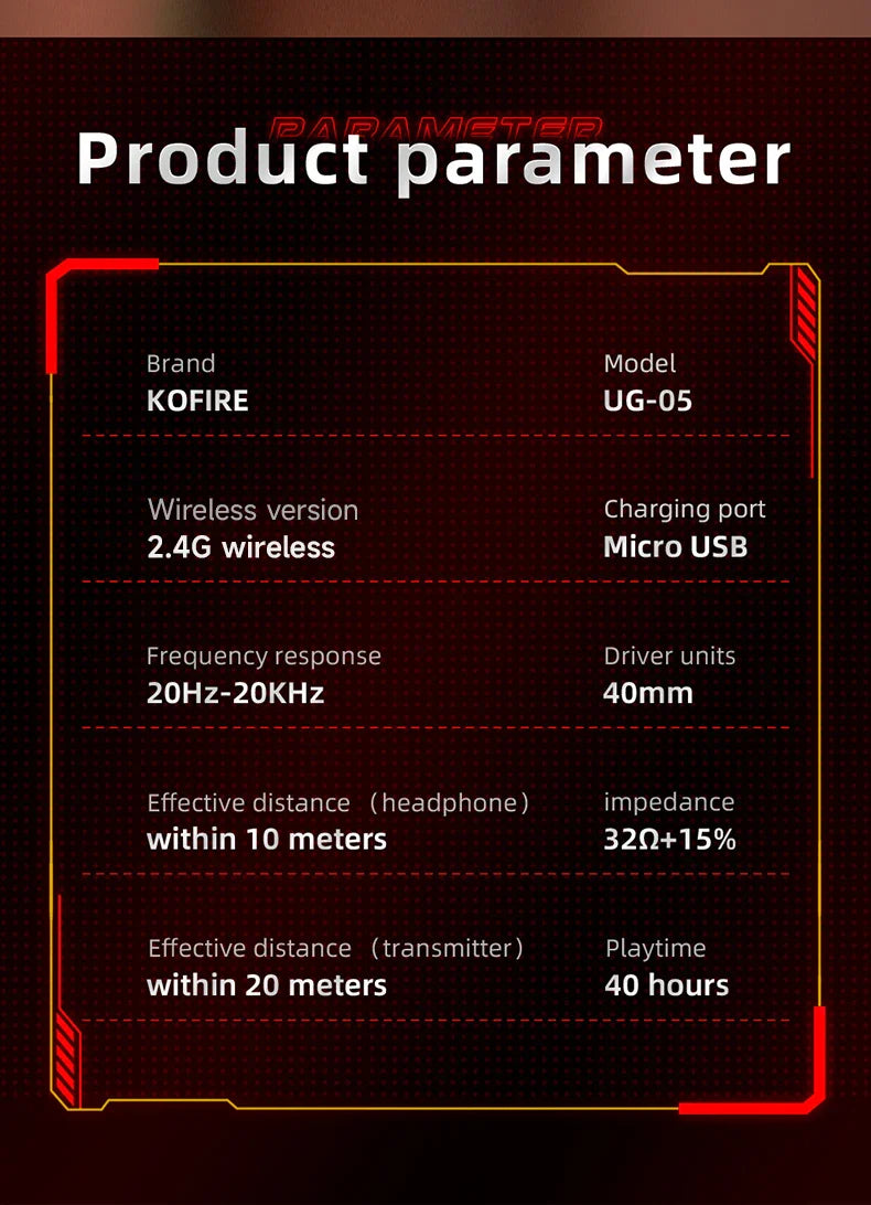 KOFIRE GL-05 Professional Wireless Gaming Headset