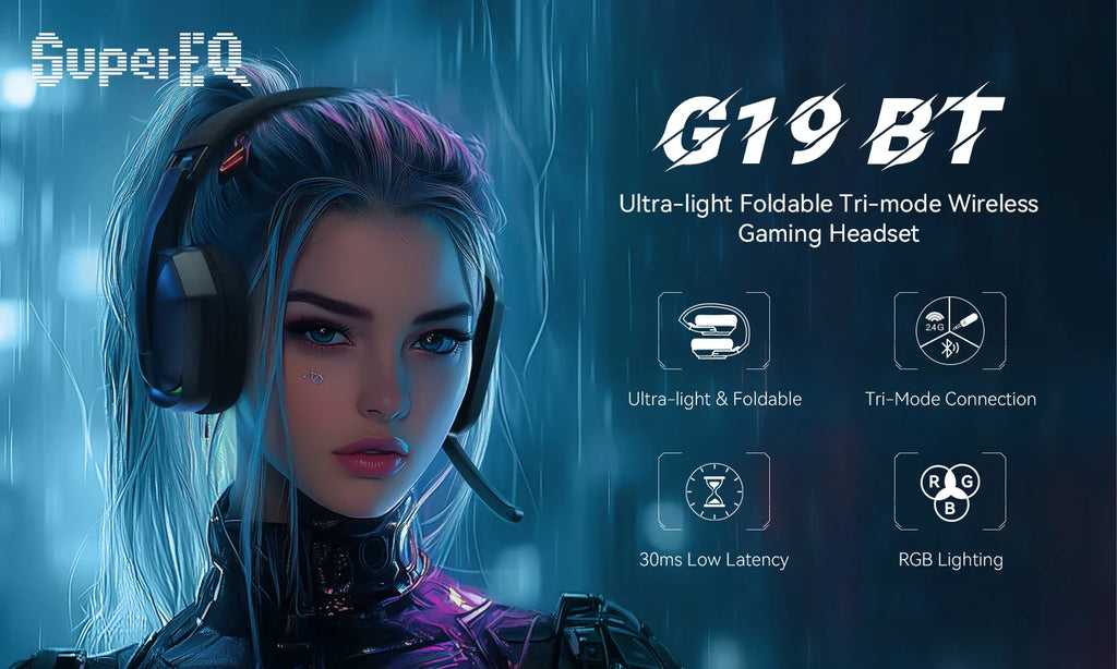ONEODIO SuperEQ G19BT Bluetooth Wireless Gaming Headset