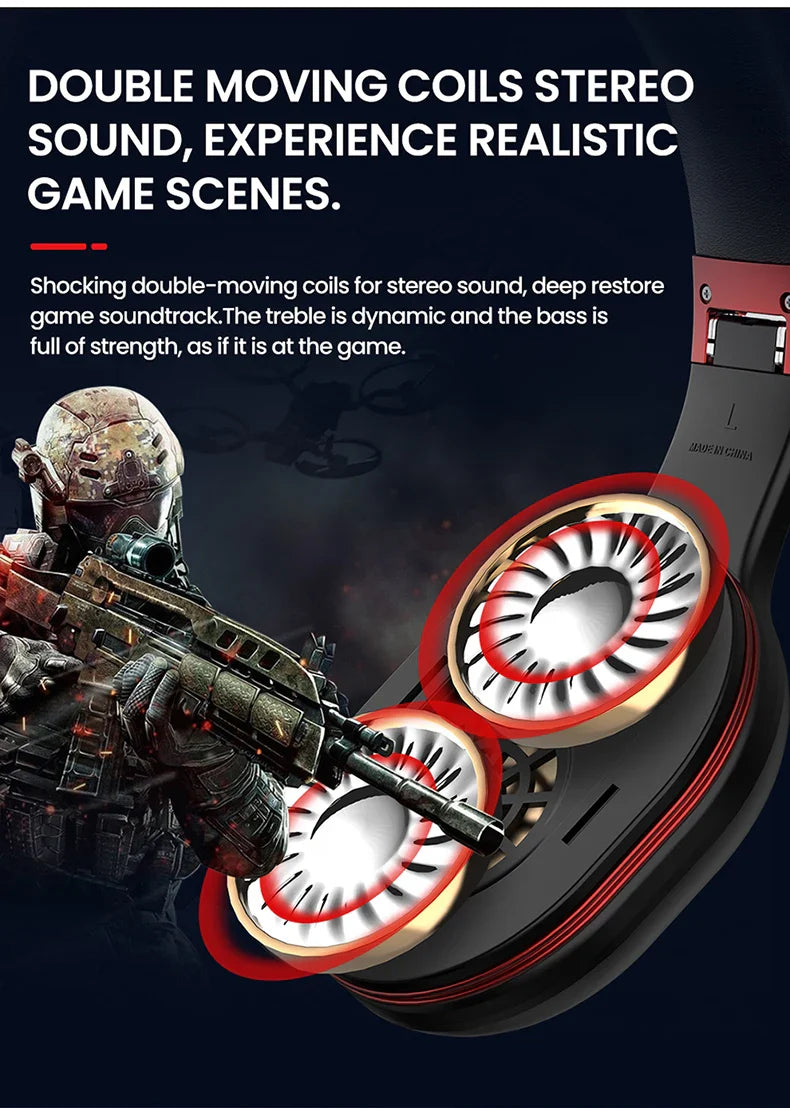 PICUN P80X RGB Bluetooth Wireless Gaming Headset