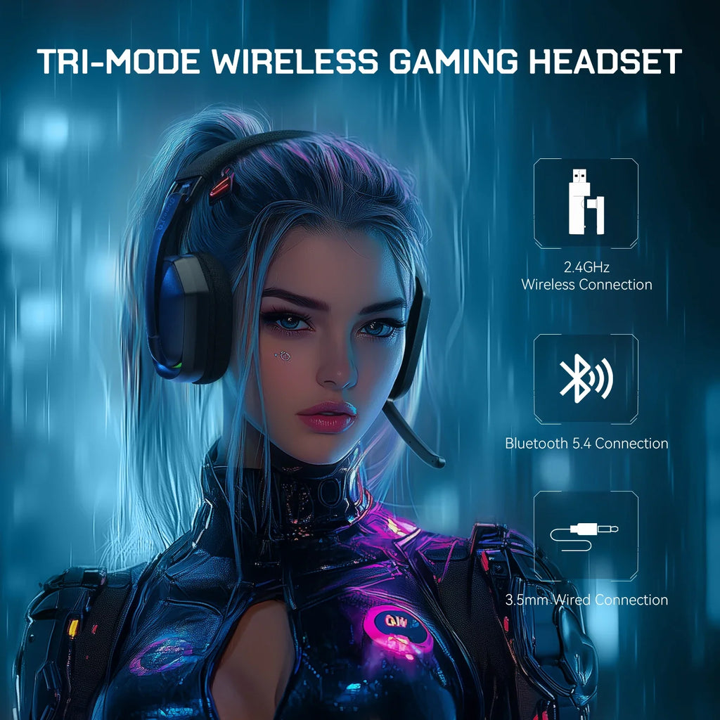 ONEODIO SuperEQ G19BT Bluetooth Wireless Gaming Headset