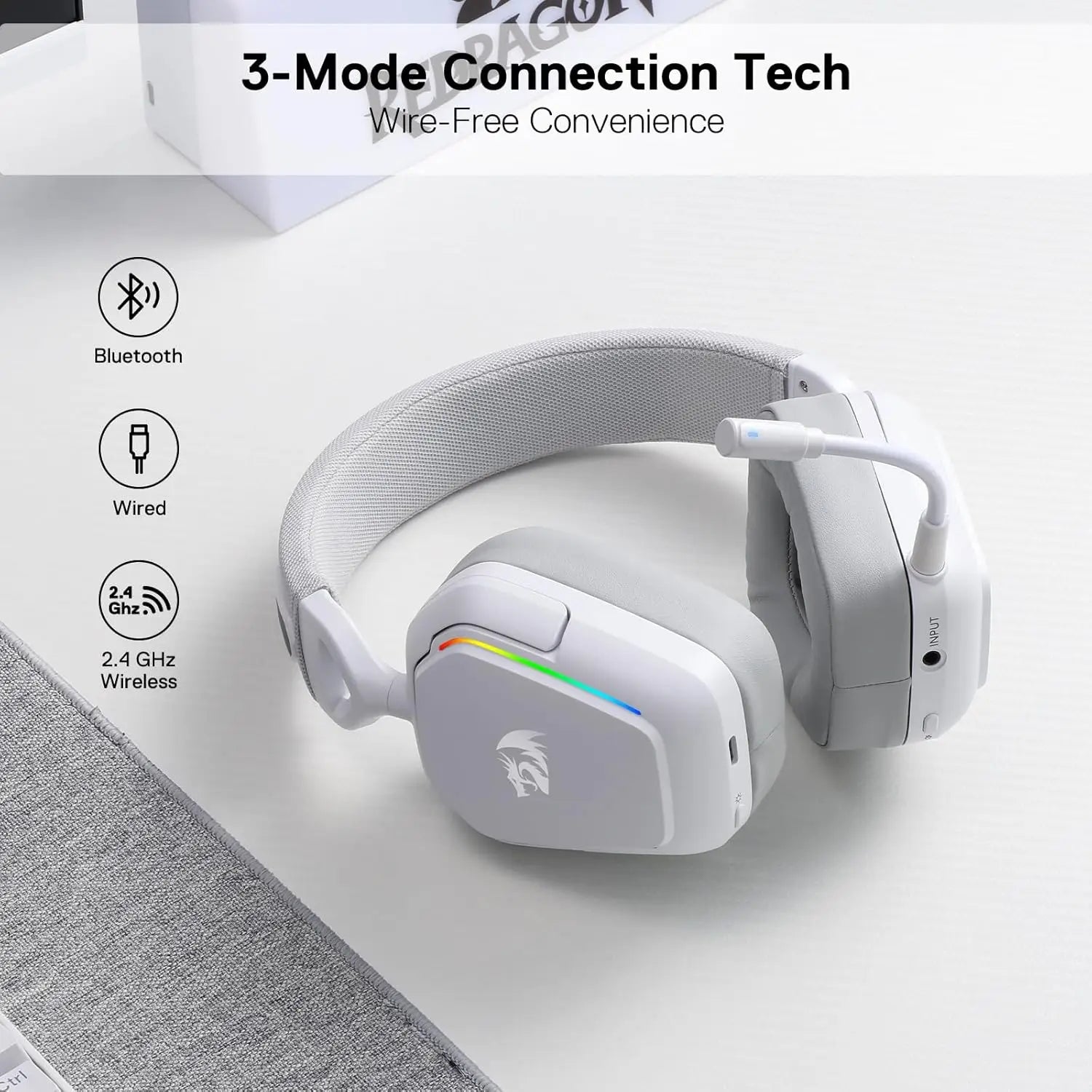 REDRAGON H868 RGB Bluetooth Wireless Gaming Headset