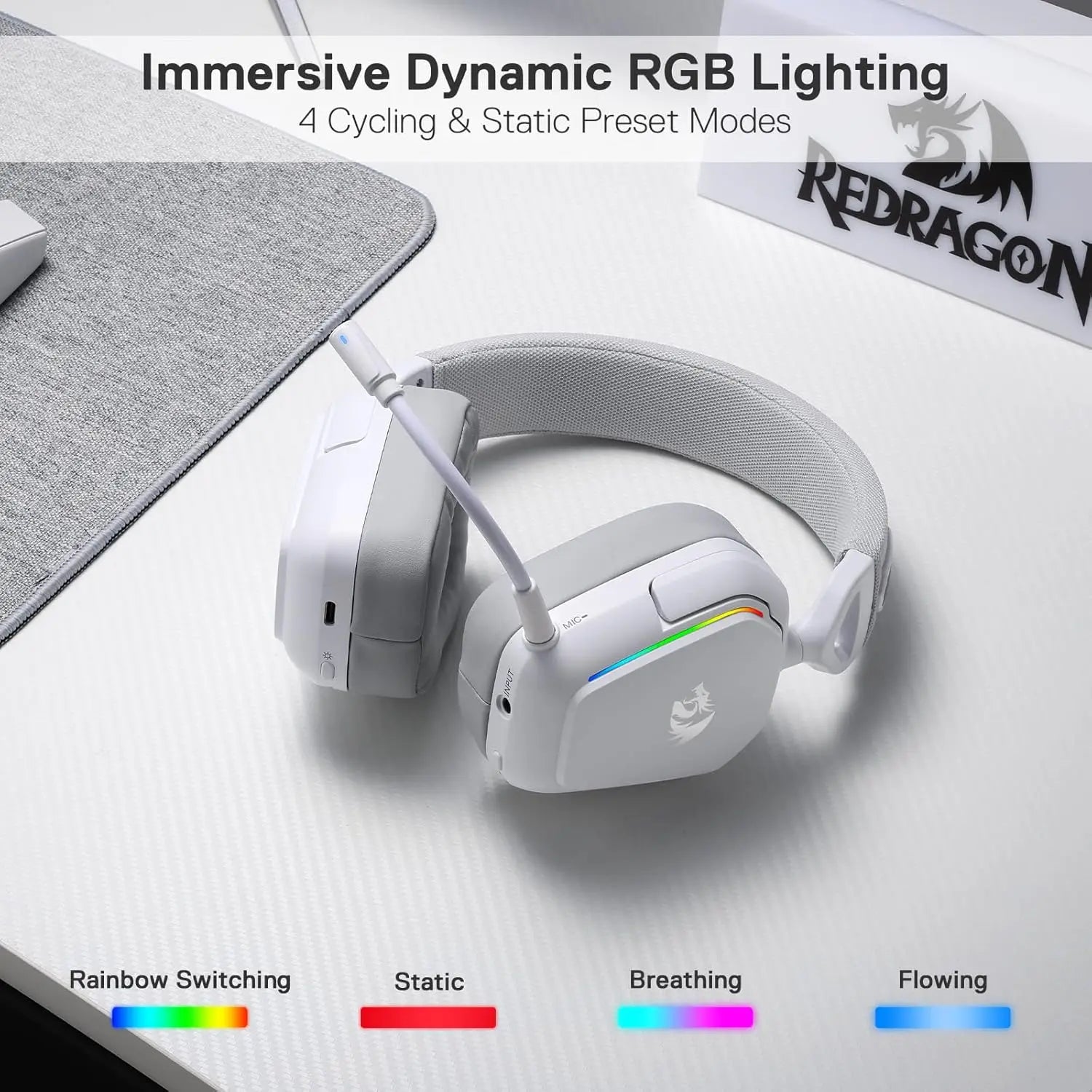 REDRAGON H868 RGB Bluetooth Wireless Gaming Headset