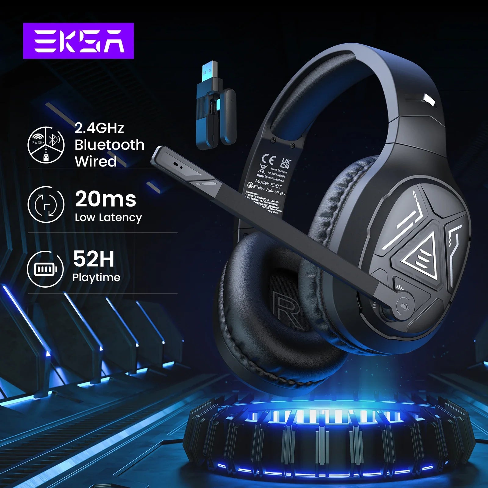 EKSA E5 Bluetooth Wireless Gaming Headset
