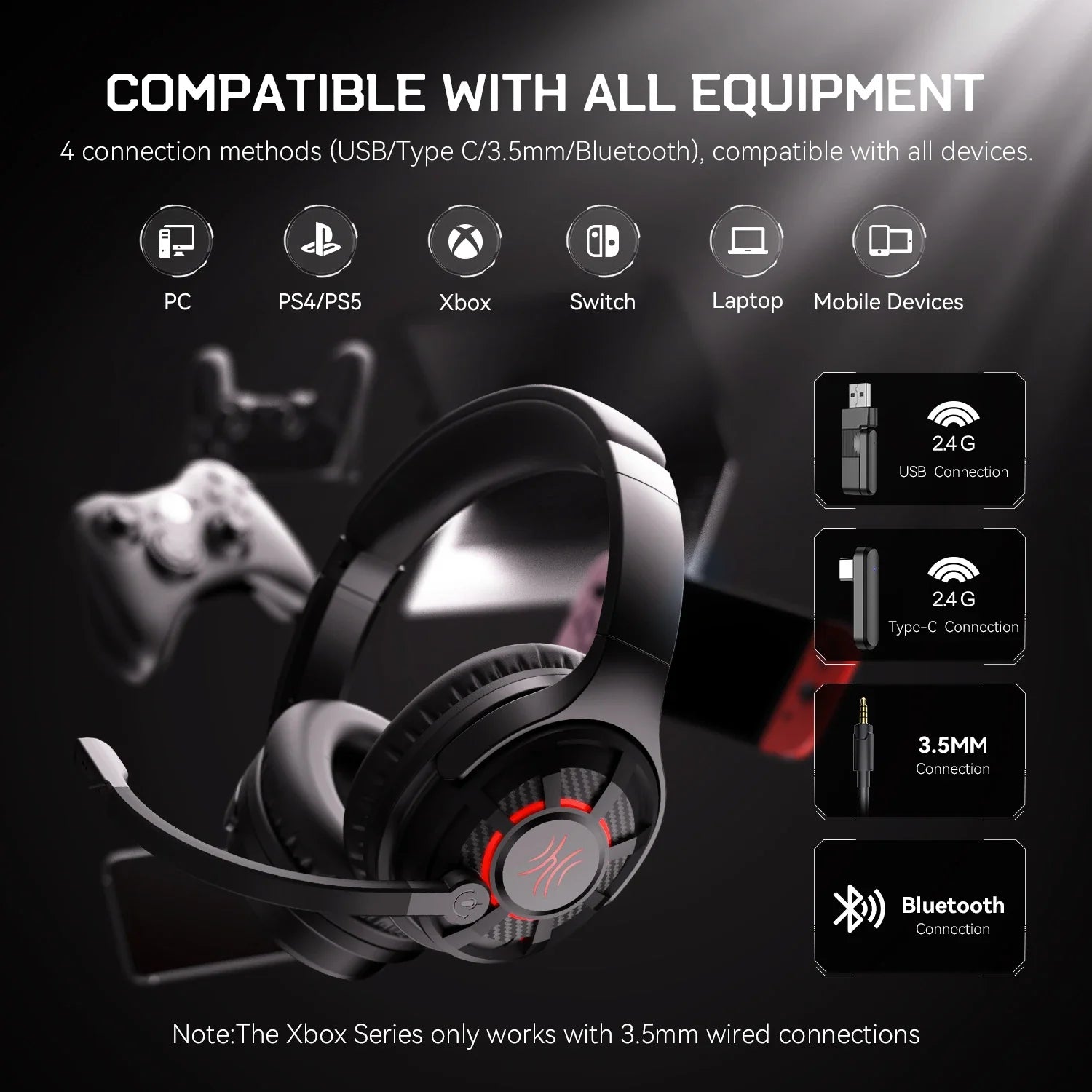 ONEODIO G18BT Bluetooth Wireless Gaming Headset
