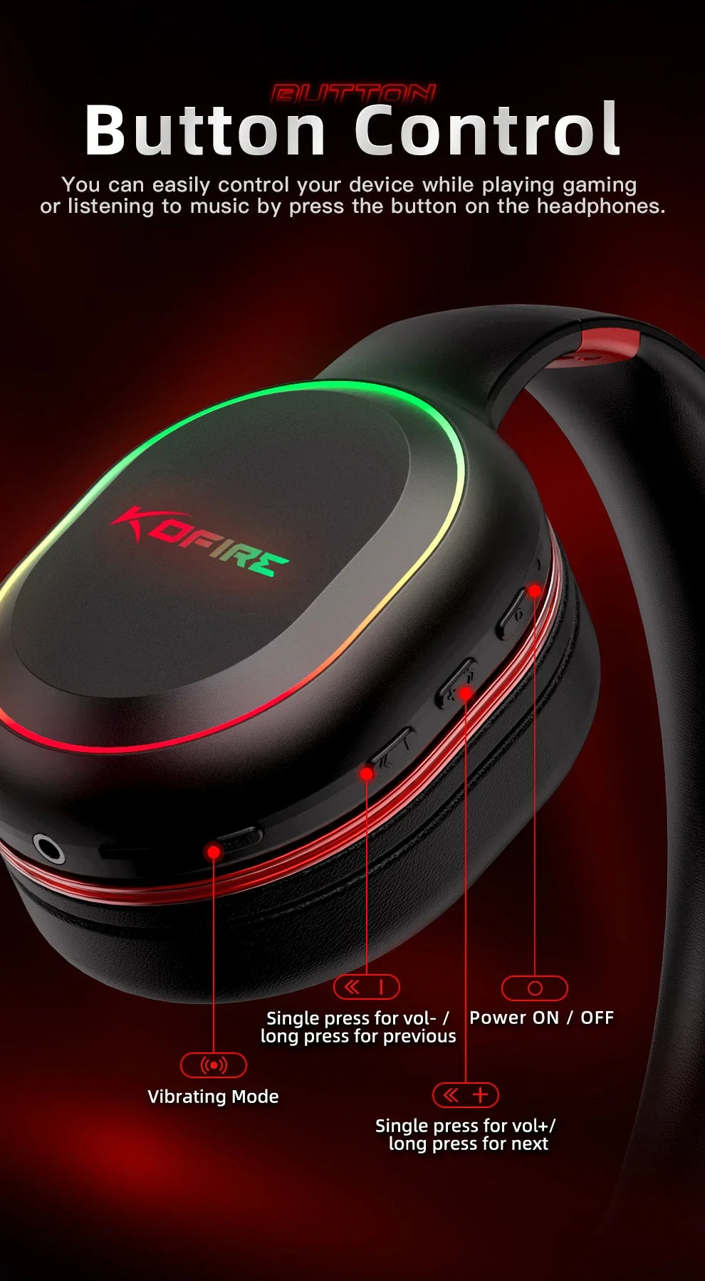 KOFIRE UG-05 RGB Wireless Gaming Headset
