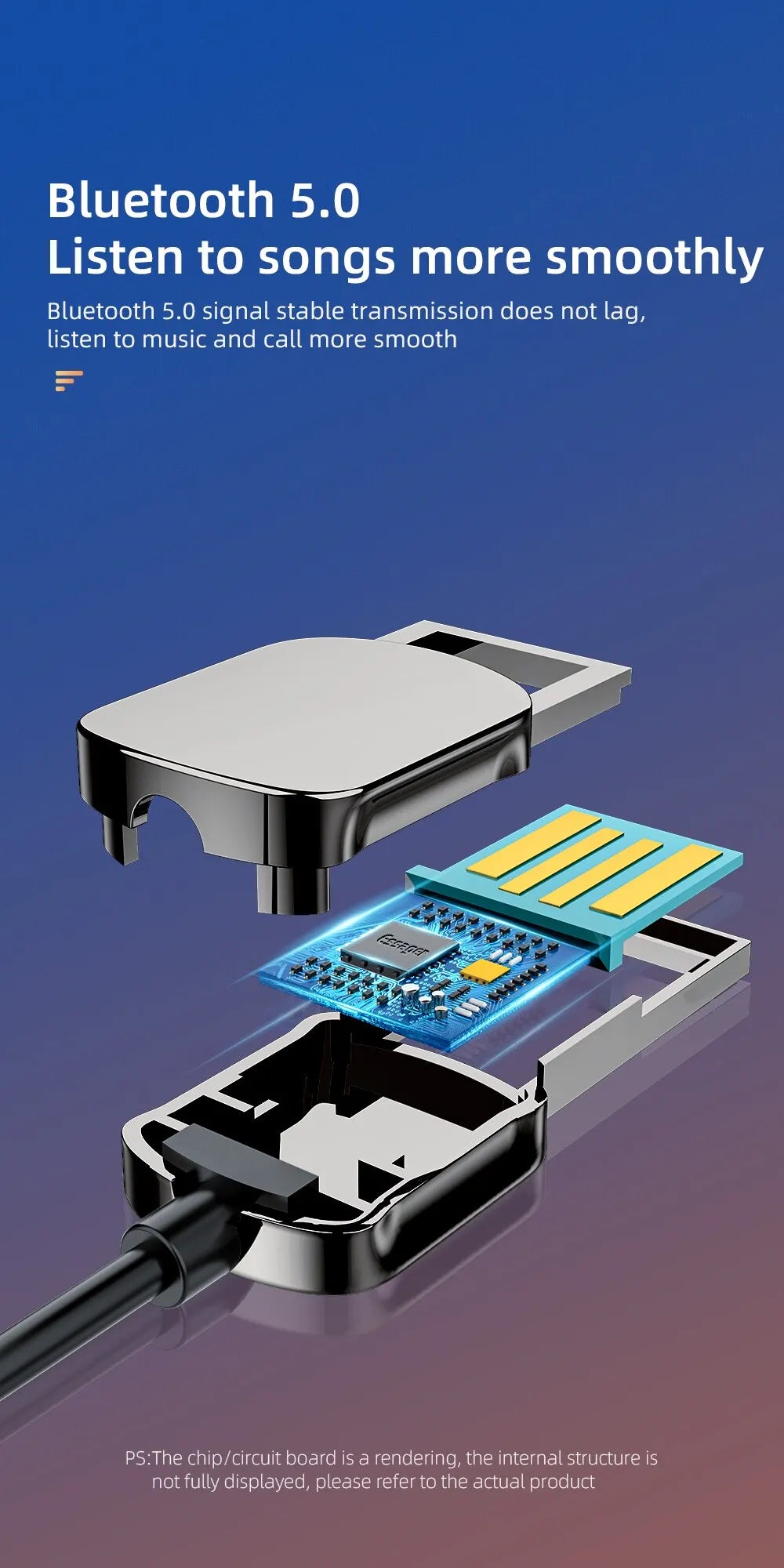 ESSAGER EB01 Aux Bluetooth 5.0 USB Adapter