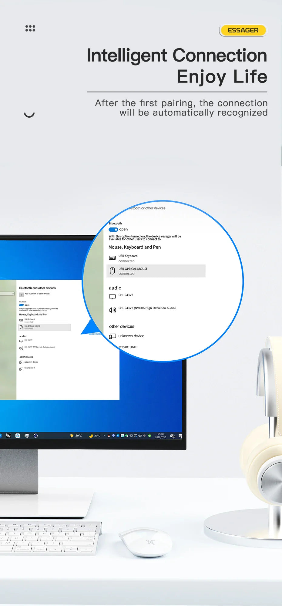 ESSAGER BT06 Bluetooth 5.0 USB Adapter