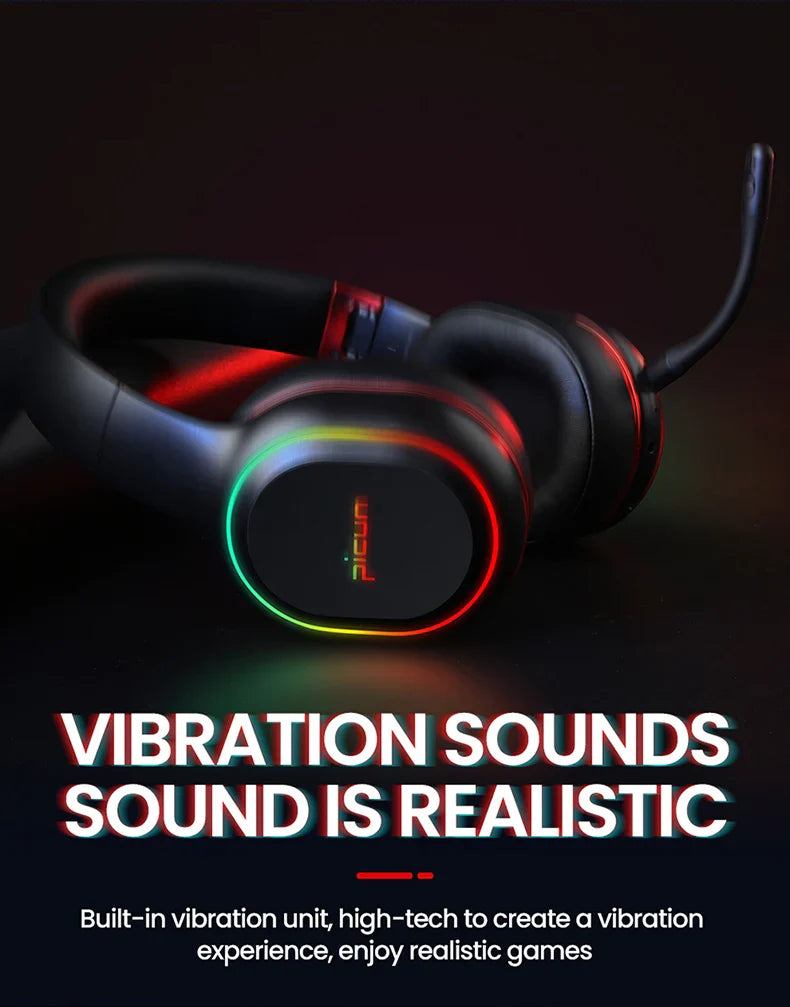 PICUN P80X RGB Bluetooth Wireless Gaming Headset
