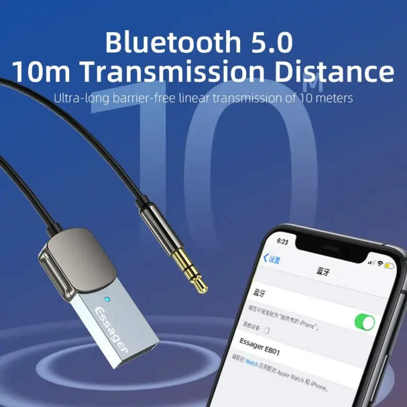 ESSAGER EB01 Aux Bluetooth 5.0 USB Adapter
