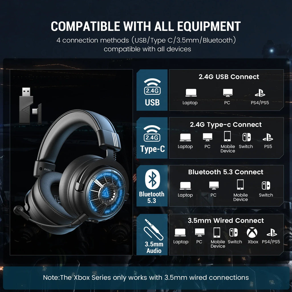 EKSA E5000 StarEngine Bluetooth Wireless Gaming Headset
