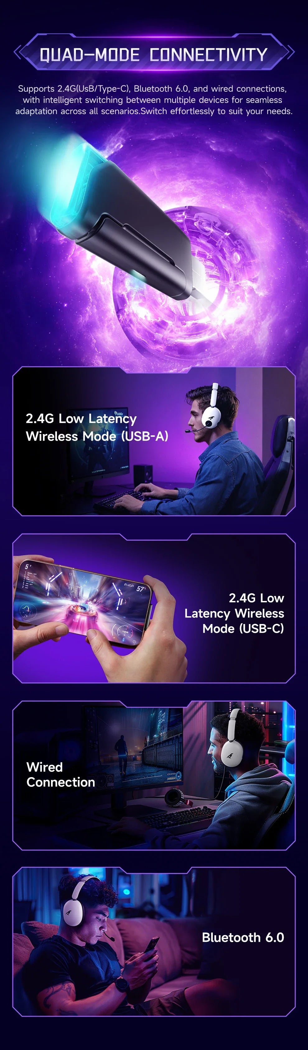 PICUN UG-10A ANC Wireless Gaming Headset