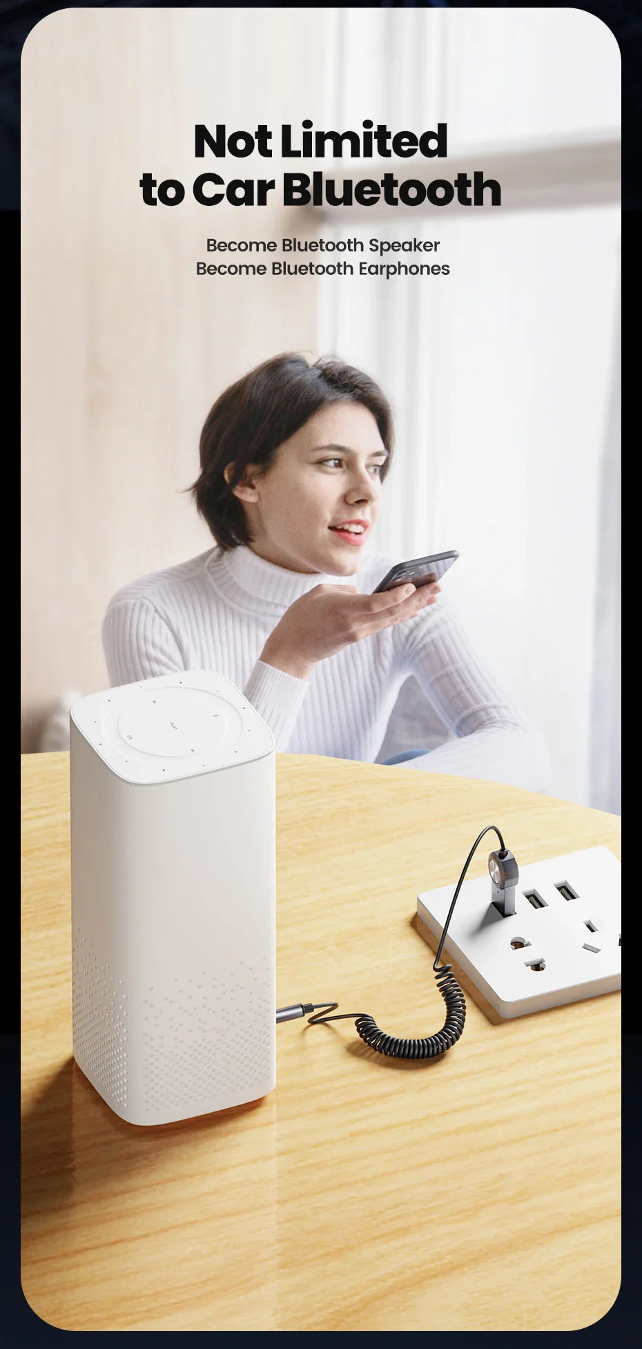 TOOCKI BT01 USB to Aux Bluetooth 5.1 Adapter