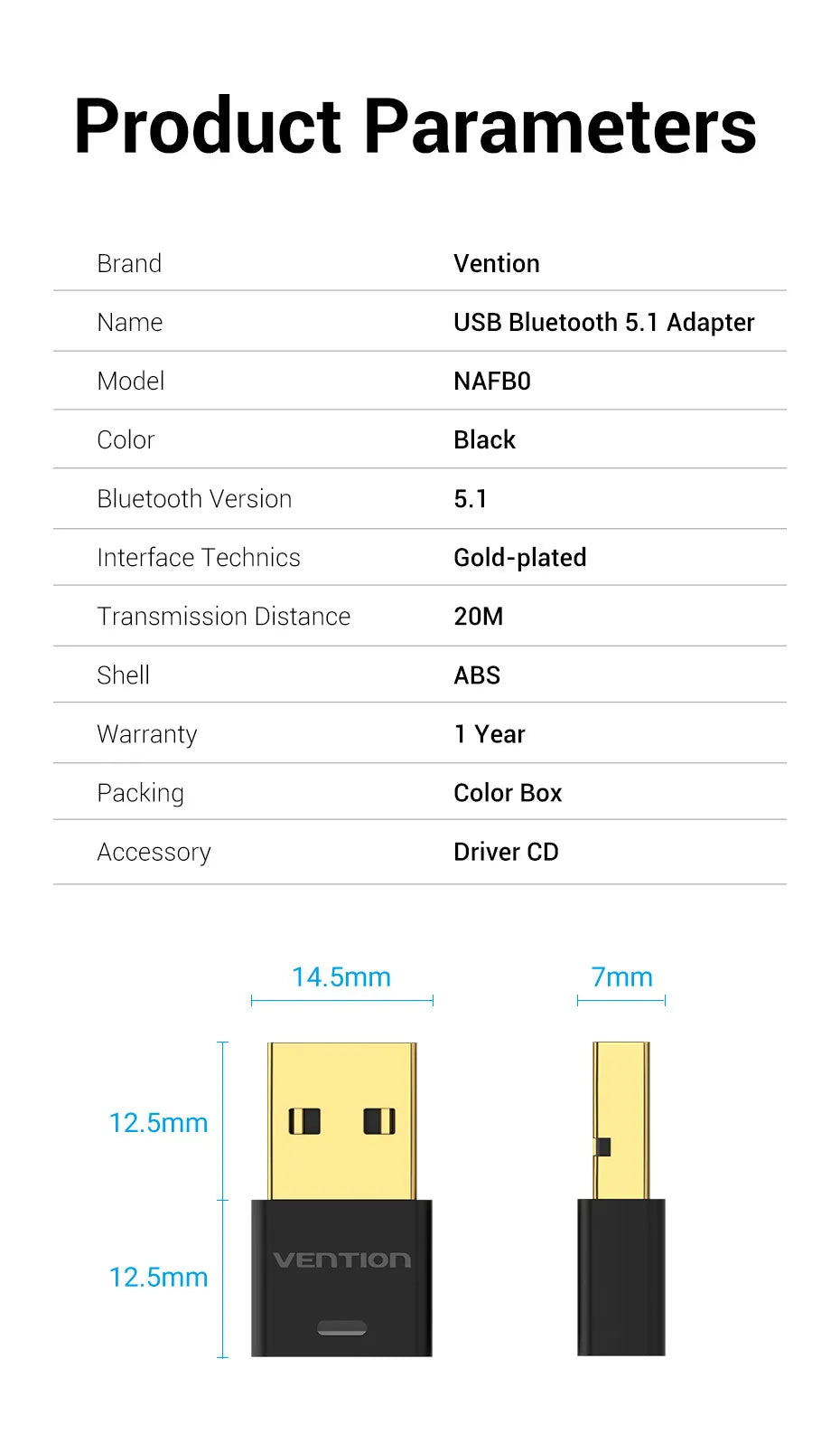 VENTION USB Bluetooth 5.1 Adapter