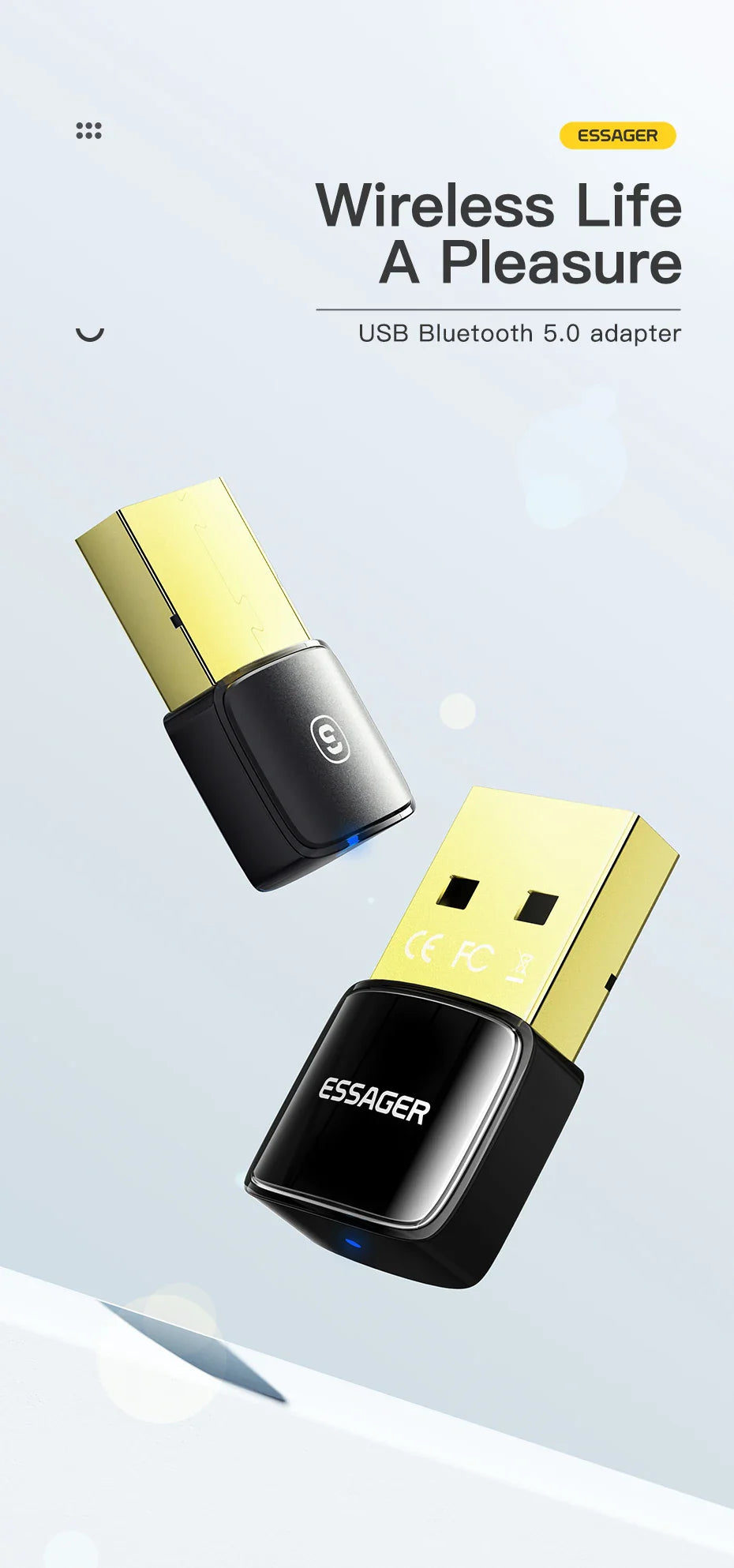 ESSAGER BT06 Bluetooth 5.0 USB Adapter