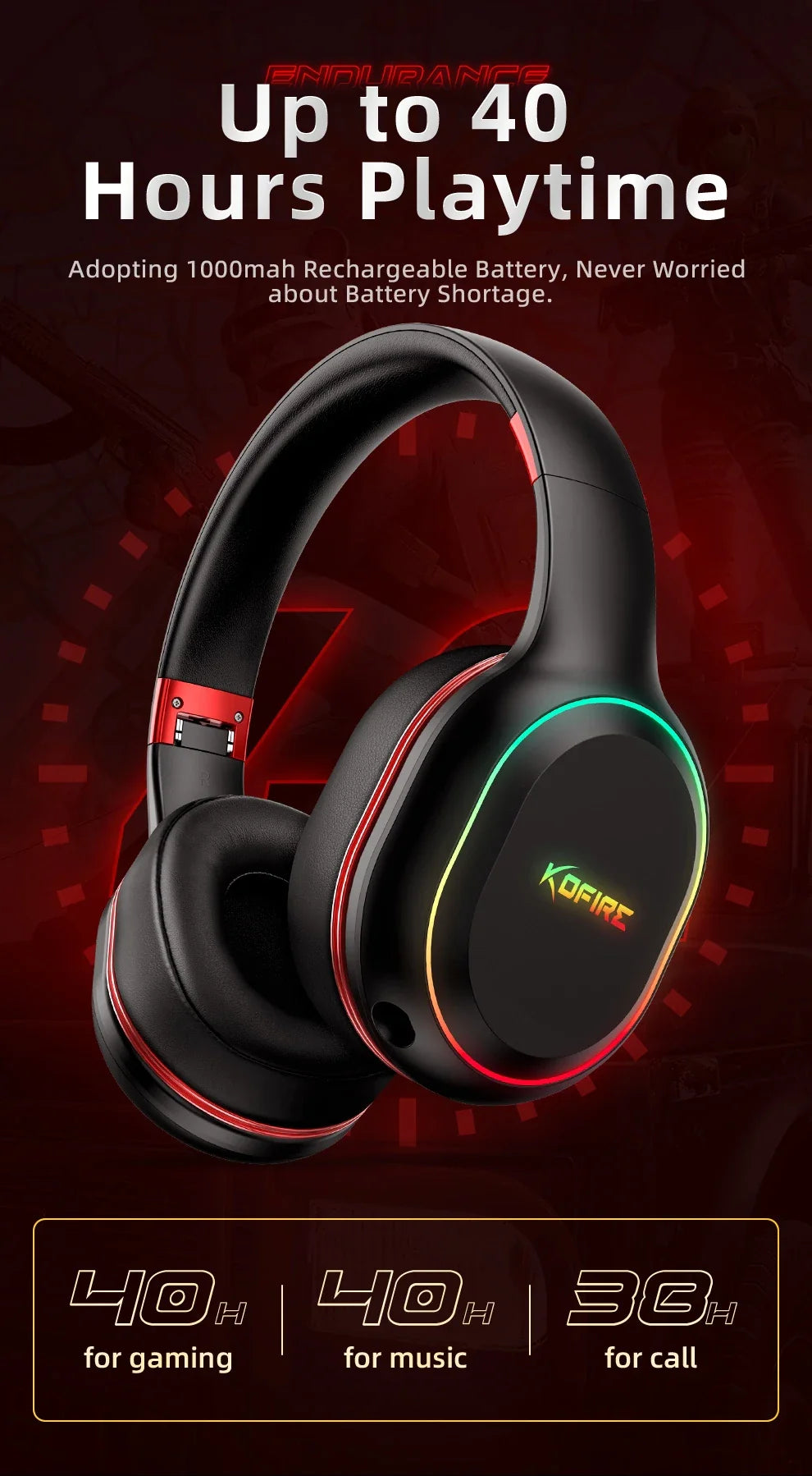 KOFIRE UG-05 RGB Wireless Gaming Headset