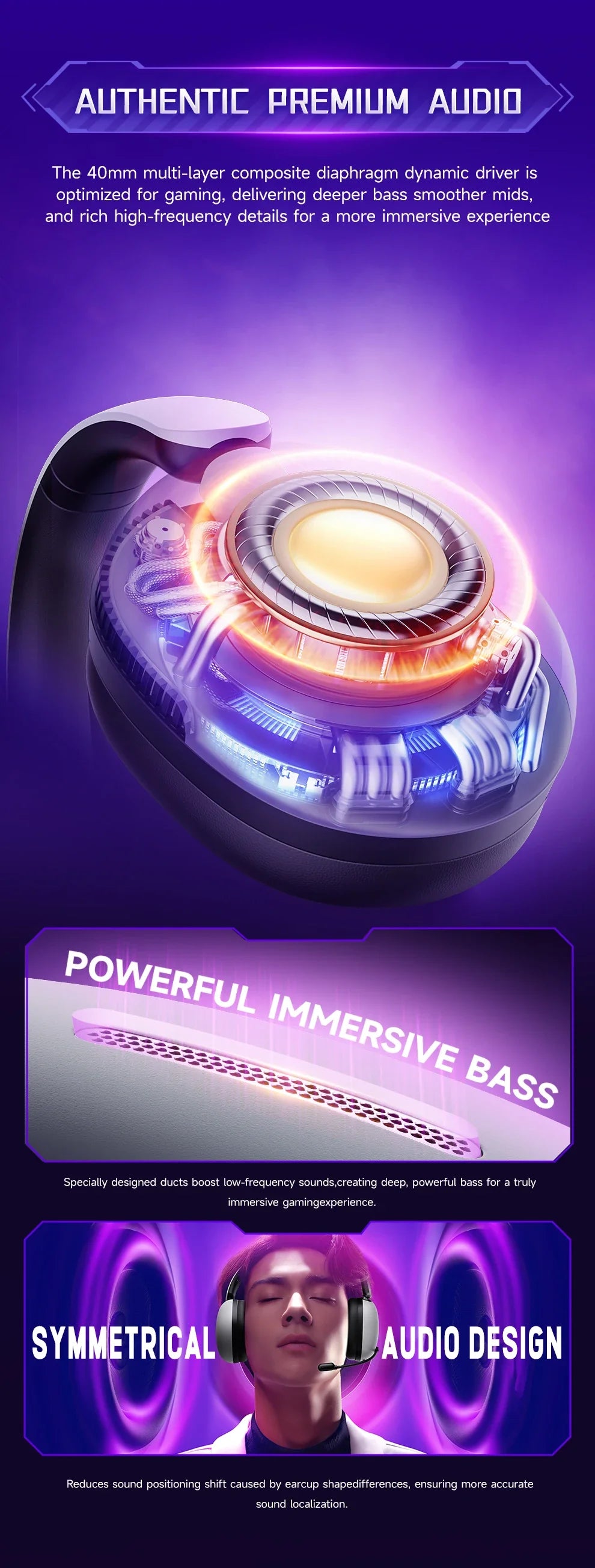 PICUN UG-10A ANC Wireless Gaming Headset