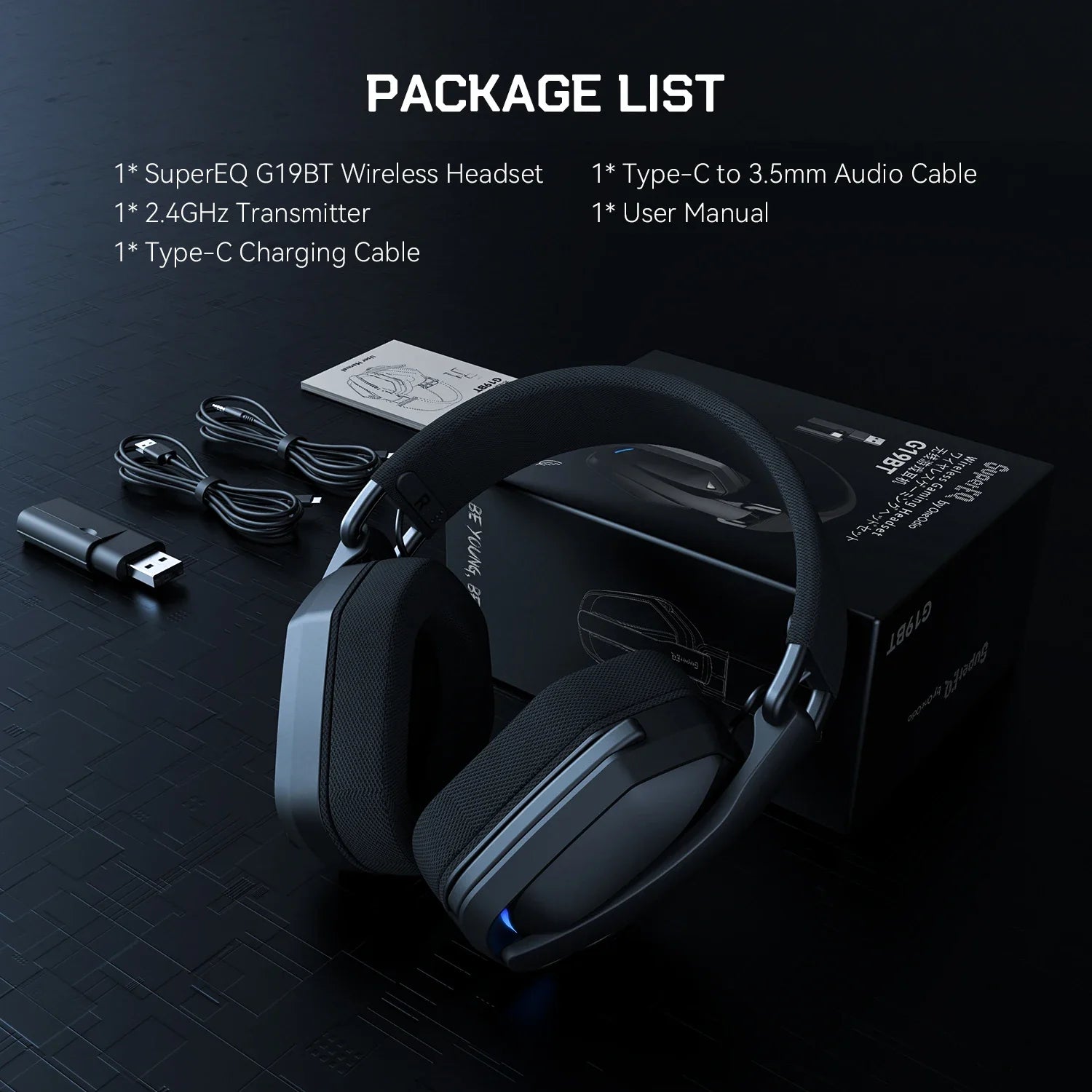 ONEODIO SuperEQ G19BT Bluetooth Wireless Gaming Headset