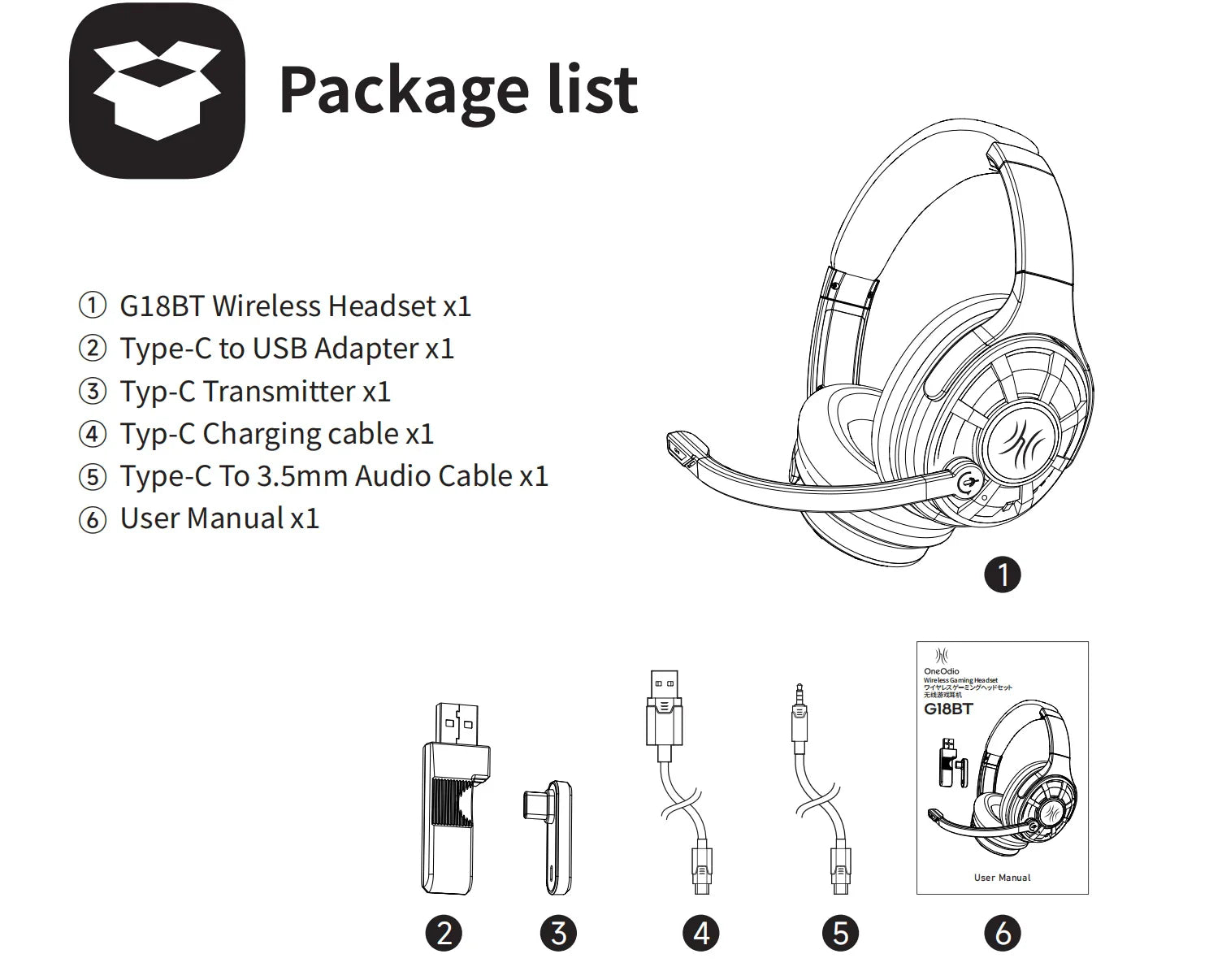 ONEODIO G18BT Bluetooth Wireless Gaming Headset