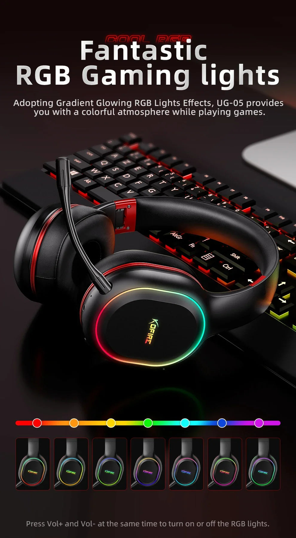 KOFIRE UG-05 RGB Wireless Gaming Headset