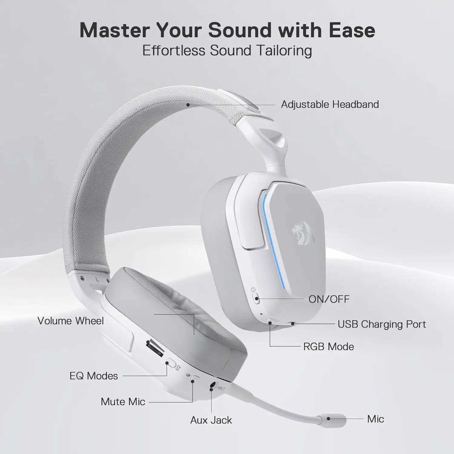 REDRAGON H868 RGB Bluetooth Wireless Gaming Headset