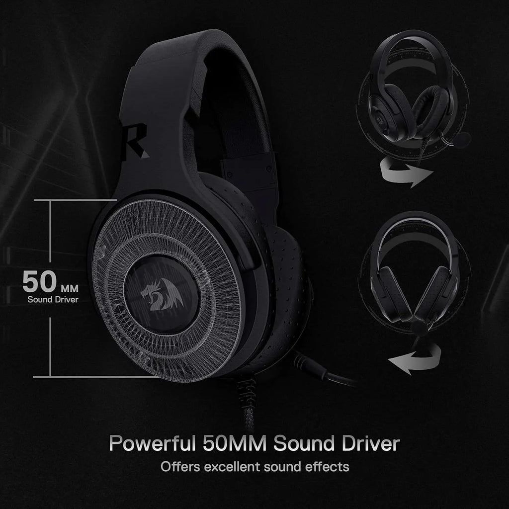 REDRAGON H350 Pandora 2 RGB Wired Gaming Headset - Black