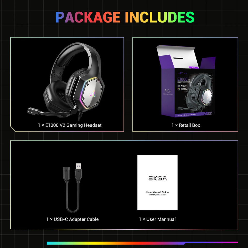 EKSA E1000 V2 2in1 Wired Gaming Headset