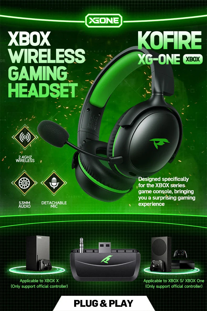 KOFIRE XG-ONE Wireless Gaming Headset for XBOX