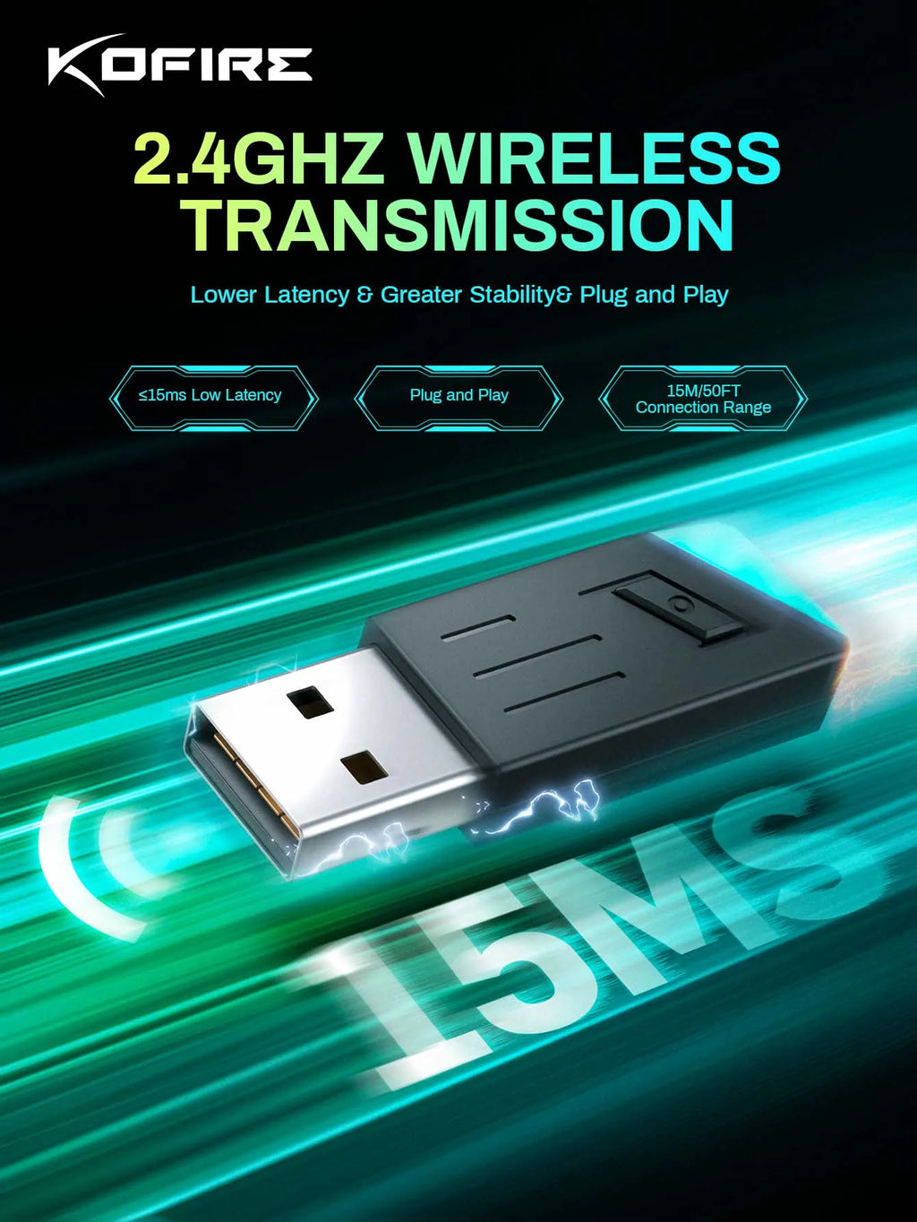 KOFIRE UG-06 RGB Bluetooth Wireless Gaming Headset