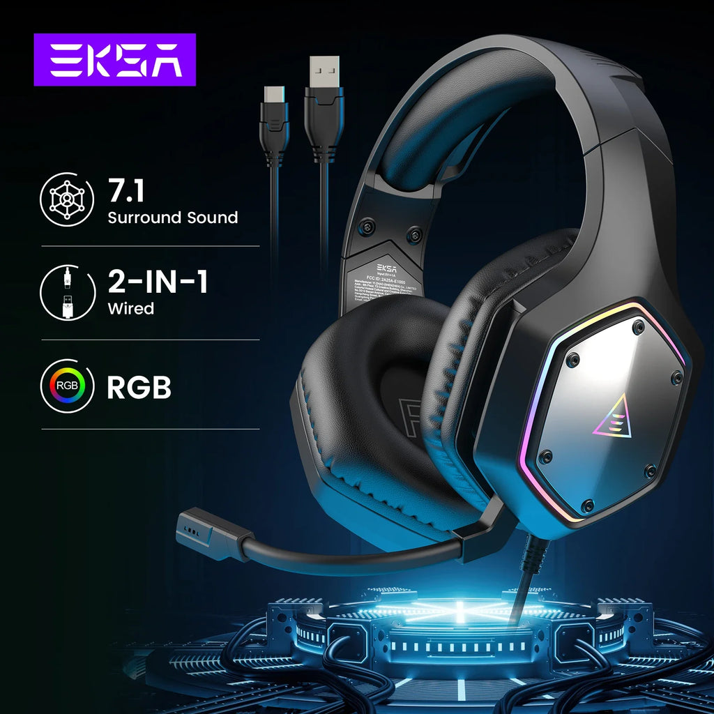 EKSA E1000 V2 2in1 Wired Gaming Headset