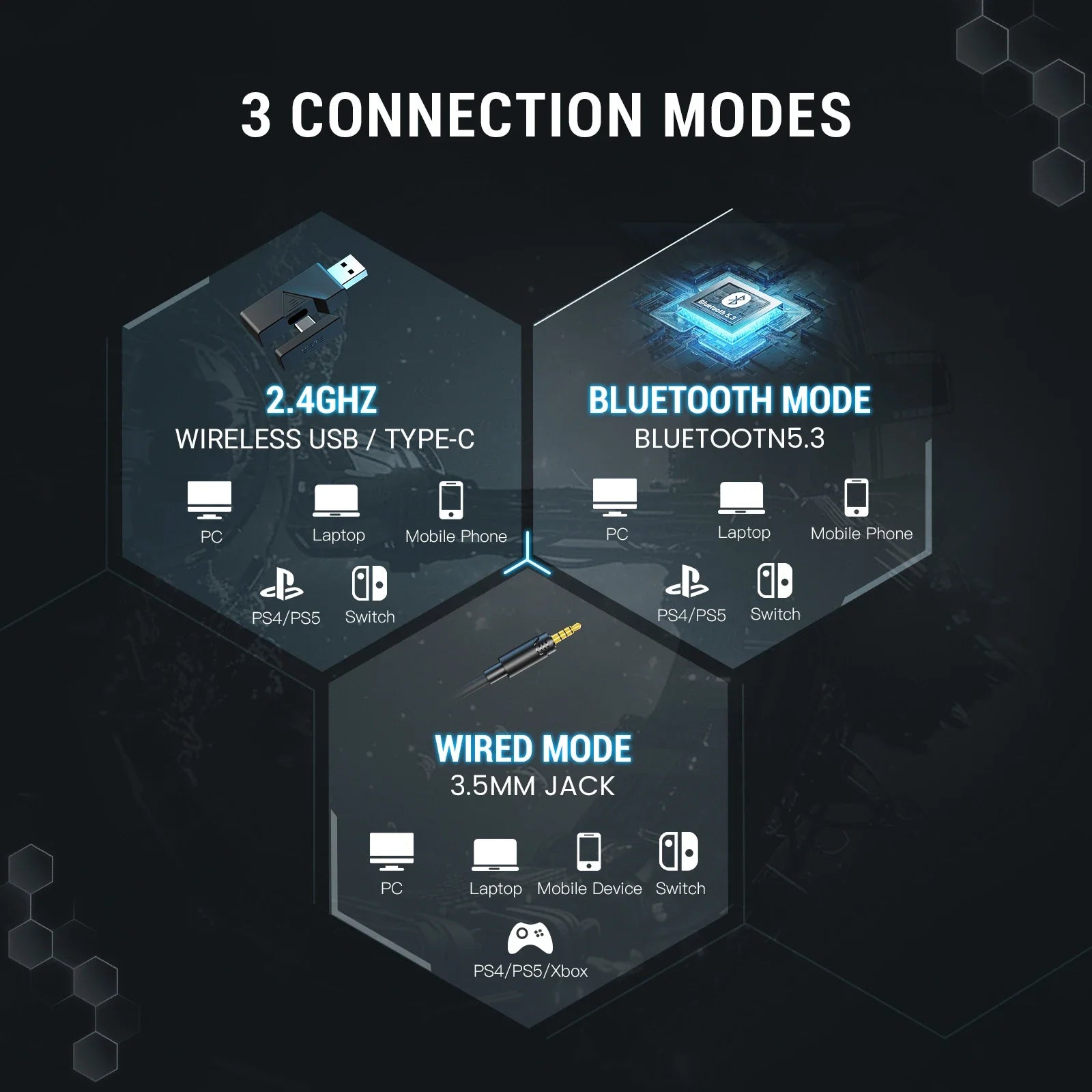 EKSA StarEngine RGB Bluetooth Wireless Gaming Headset