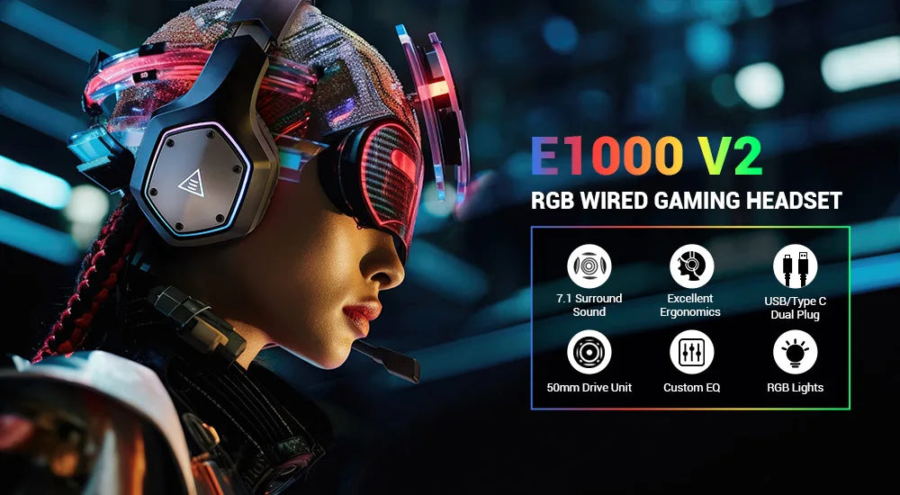 EKSA E1000 V2 2in1 Wired Gaming Headset