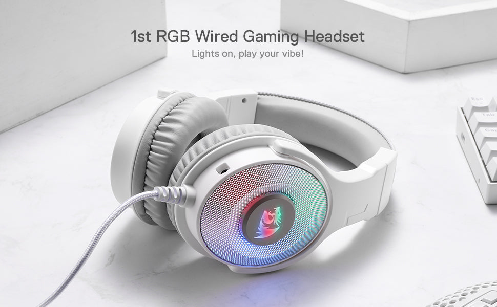 REDRAGON H350 Pandora 2 RGB Wired Gaming Headset - White